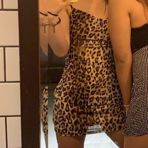 Animal printed cowl dress